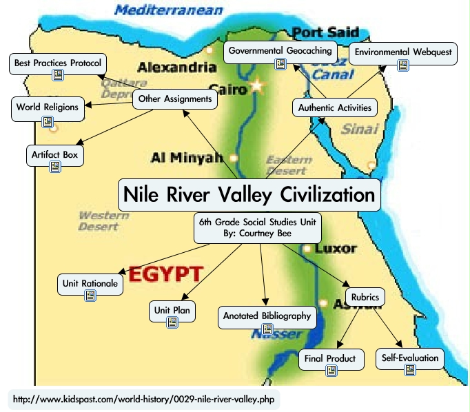 where is the nile river valley located on a map